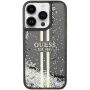 Guess Liquid Glitter Gold Stripe калъф за iPhone 15 Pro Max - сив