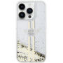 Guess Liquid Glitter Gold Stripe калъф за iPhone 15 Pro Max - прозрачен
