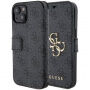 Guess 4G Metal Logo сгъваем калъф за iPhone 15 Plus - сиво