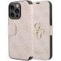 Guess 4G Metal Logo сгъваем калъф за iPhone 15 Pro - розово