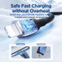 JOYROOM SA29-CL3 силиконов кабел за бързо зареждане и пренос на данни 30W USB-C / Lightning за iPhone / iPad / iPod / AirPods - 1,2 м - черен