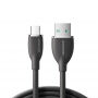 JOYROOM SA29-AC3 силиконов кабел за зареждане и пренос на данни USB-A / USB-C за iPhone / iPad / MacBook / AirPods - 2 м - черен