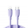 JOYROOM SA29-CL3 силиконов кабел за зареждане и пренос на данни 30W USB-C / Lightning за iPhone / iPad / iPod / AirPods - 2 м - виолетов