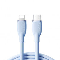 JOYROOM SA29-CL3 силиконов кабел за зареждане и пренос на данни 30W USB-C / Lightning за iPhone / iPad / iPod / AirPods - 2 м - светлосин