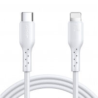 JOYROOM SA26-CL3 плетен кабел за зареждане и пренос на данни 30W USB-C / Lightning за iPhone / iPad / iPod / AirPods - 2 м - бял