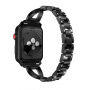 Метална каишка с камъни за Apple Watch Ultra 49мм / 45мм / 44мм / 42мм - черен