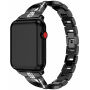 Метална каишка с камъни за Apple Watch Ultra 49мм / 45мм / 44мм / 42мм - черен