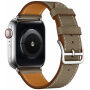 Кожена каишка за Apple Watch 41мм / 40мм / 38мм - сиво-кафяв