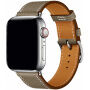Кожена каишка за Apple Watch 41мм / 40мм / 38мм - сиво-кафяв