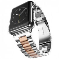 Луксозна каишка от неръждаема стомана за Apple Watch 41мм / 40мм / 38мм - сребърно-бронзов