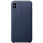 Оригинален Apple кожен калъф за iPhone XS Max - полунощно синя
