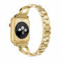 Метална каишка с камъчета за Apple Watch Ultra 49mm / 46mm / 45mm / 44mm / 42mm - златна