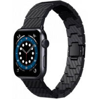 Pitaka Carbon Fiber каишка за Apple Watch Ultra 49mm / 46mm / 45mm / 44mm / 42mm / 41mm / 40mm / 38mm - черен