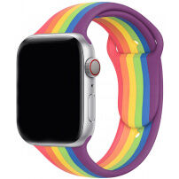 Силиконова каишка за Apple Watch 42mm / 41mm / 40mm / 38mm - цветовете на дъгата
