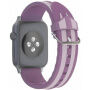 Силиконова каишка с ивици за Apple Watch 42mm / 41mm / 40mm / 38mm - лилав