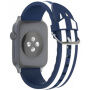 Силиконова каишка с ивици за Apple Watch Ultra 49mm / 46mm / 45mm / 44mm / 42mm - синя-бяла