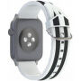 Силиконова каишка с ивици за Apple Watch Ultra 49mm / 46mm / 45mm / 44mm / 42mm - черно-бял