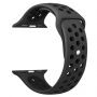 Силиконова каишка за Apple Watch 42mm / 41mm / 40mm / 38mm - черна-сива