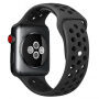 Силиконова каишка за Apple Watch 42mm / 41mm / 40mm / 38mm - черна-сива