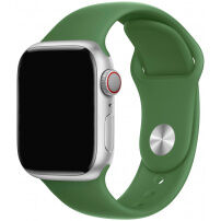 Силиконова каишка с къса и дълга лента за Apple Watch 42mm / 41mm / 40mm / 38mm - цвят маслина