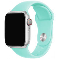 Силиконова каишка с къса и дълга лента за Apple Watch 42mm / 41mm / 40mm / 38mm - цвят мента