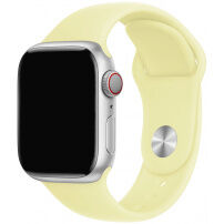 Силиконова каишка с къса и дълга лента за Apple Watch 42mm / 41mm / 40mm / 38mm - светложълта