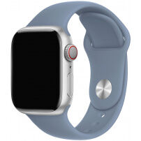 Силиконова каишка с къса и дълга лента за Apple Watch 42mm / 41mm / 40mm / 38mm - синьо-сив