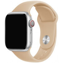 Силиконова каишка с къса и дълга лента за Apple Watch 42mm / 41mm / 40mm / 38mm - бежов