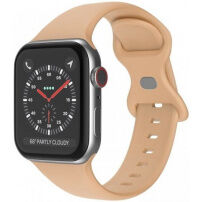 Силиконова каишка с катарама с пеперуда за Apple Watch 42mm / 41mm / 40mm / 38mm - пясъчен