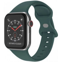 Силиконова каишка с катарама с пеперуда за Apple Watch 42mm / 41mm / 40mm / 38mm - цвят петрол