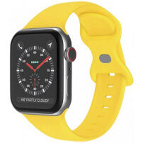 Силиконова каишка с катарама с пеперуда за Apple Watch 42mm / 41mm / 40mm / 38mm - жълт