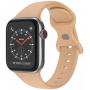 Силиконова каишка с катарама с пеперуда за Apple Watch Ultra 49mm / 46mm / 45mm / 44mm / 42mm - пясъчен