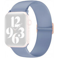 Силиконова каишка с подвижна закопчалка за Apple Watch 42mm / 41mm / 40mm / 38mm - синьо-сив