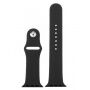 Силиконова каишка с калъф със закалено стъкло за Apple Watch 38mm - черен