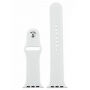 Силиконова каишка с калъф със закалено стъкло за Apple Watch 38mm - бял