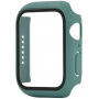 Силиконова каишка с калъф със закалено стъкло за Apple Watch 41mm / 40mm - цвят петрол