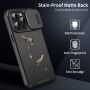 Матов калъф с подвижно капаче на камерата за iPhone 14 Pro Max - черен