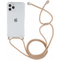 Прозрачен калъф с шнур за iPhone 12 / 12 Pro - златен