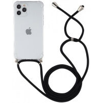 Прозрачен кейс с връзка за iPhone 11 Pro Max - черен