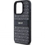 DKNY Repeat Pattern Tonal Stripe калъф за iPhone 15 Pro - черен