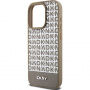 DKNY Repeat Pattern Bottom Stripe калъф с MagSafe за iPhone 14 Pro Max - кафяв