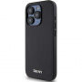 DKNY Silver Metal Logo калъф с MagSafe за iPhone 15 Pro - черен