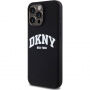 DKNY Arch Logo силиконов калъф с MagSafe за iPhone 15 Pro Max - черен