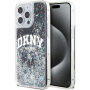 DKNY Liquid Glitter Arch Logo калъф за iPhone 13 Pro Max - черен