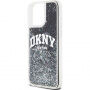 DKNY Liquid Glitter Arch Logo калъф за iPhone 13 Pro Max - черен