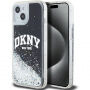 DKNY Liquid Glitter Arch Logo калъф за iPhone 14 - черен