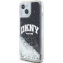 DKNY Liquid Glitter Arch Logo калъф за iPhone 14 - черен