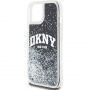 DKNY Liquid Glitter Arch Logo калъф за iPhone 14 - черен