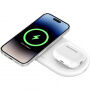 BELKIN BOOST CHARGE PRO Qi2 2v1 магнитна подложка за зареждане за iPhone / AirPods - бял