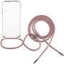 FIXED Pure Neck прозрачен калъф с връзка за iPhone 11 - розов